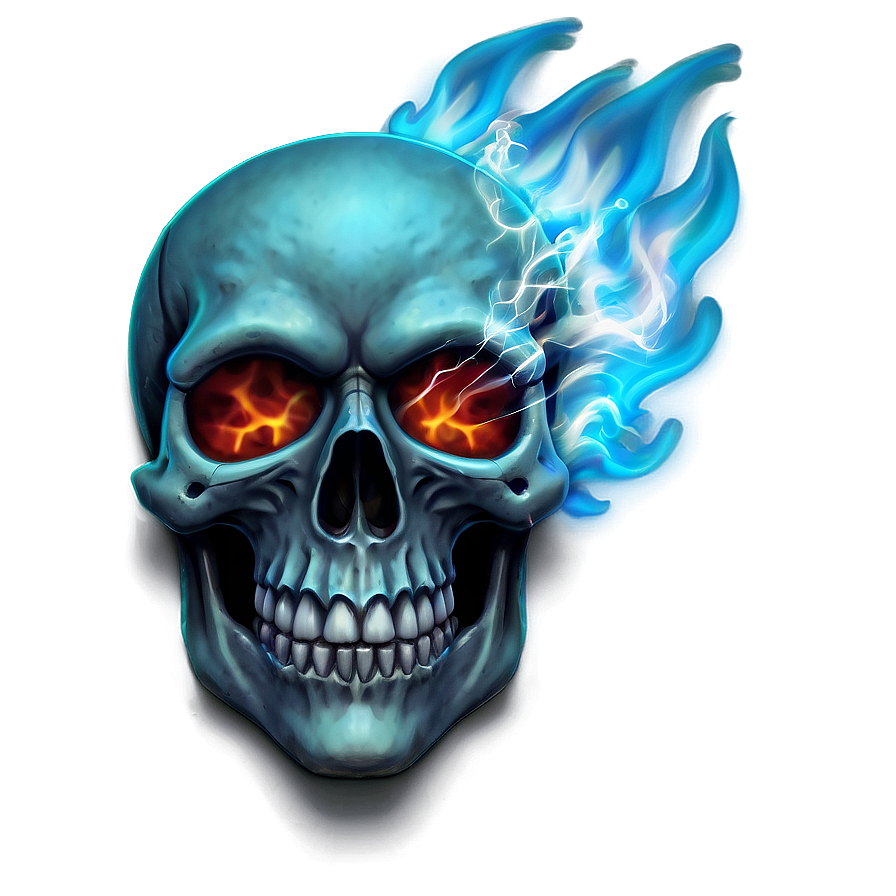 Wicked Flame Skull Png Puy