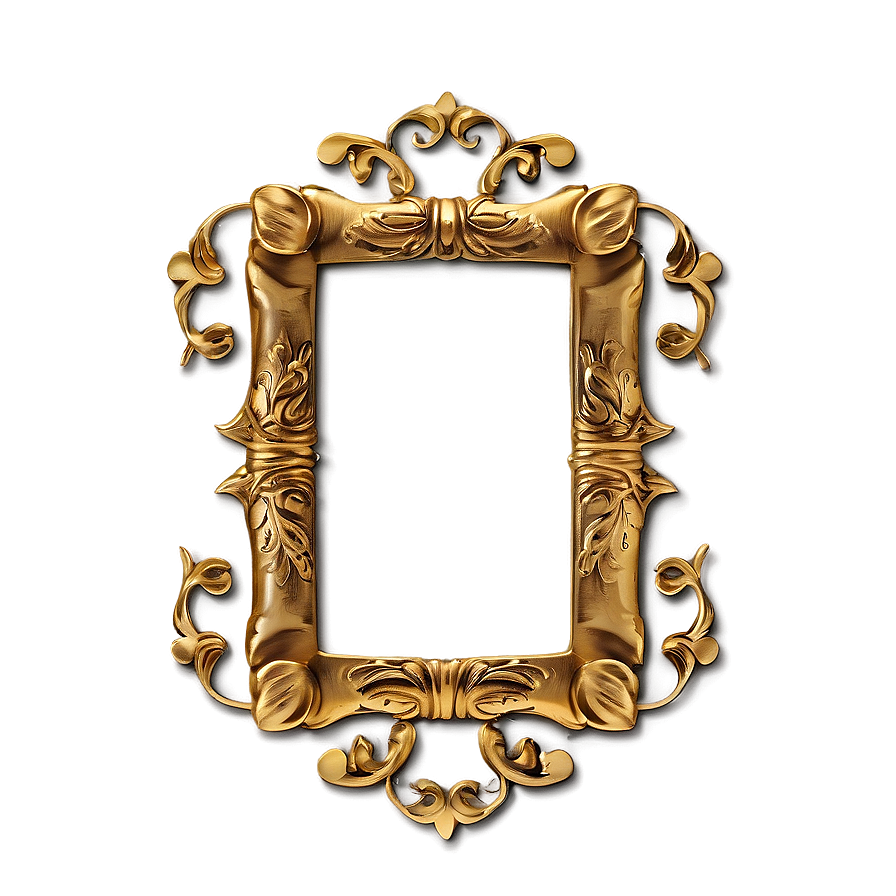 Wide Gold Frame Png 05042024