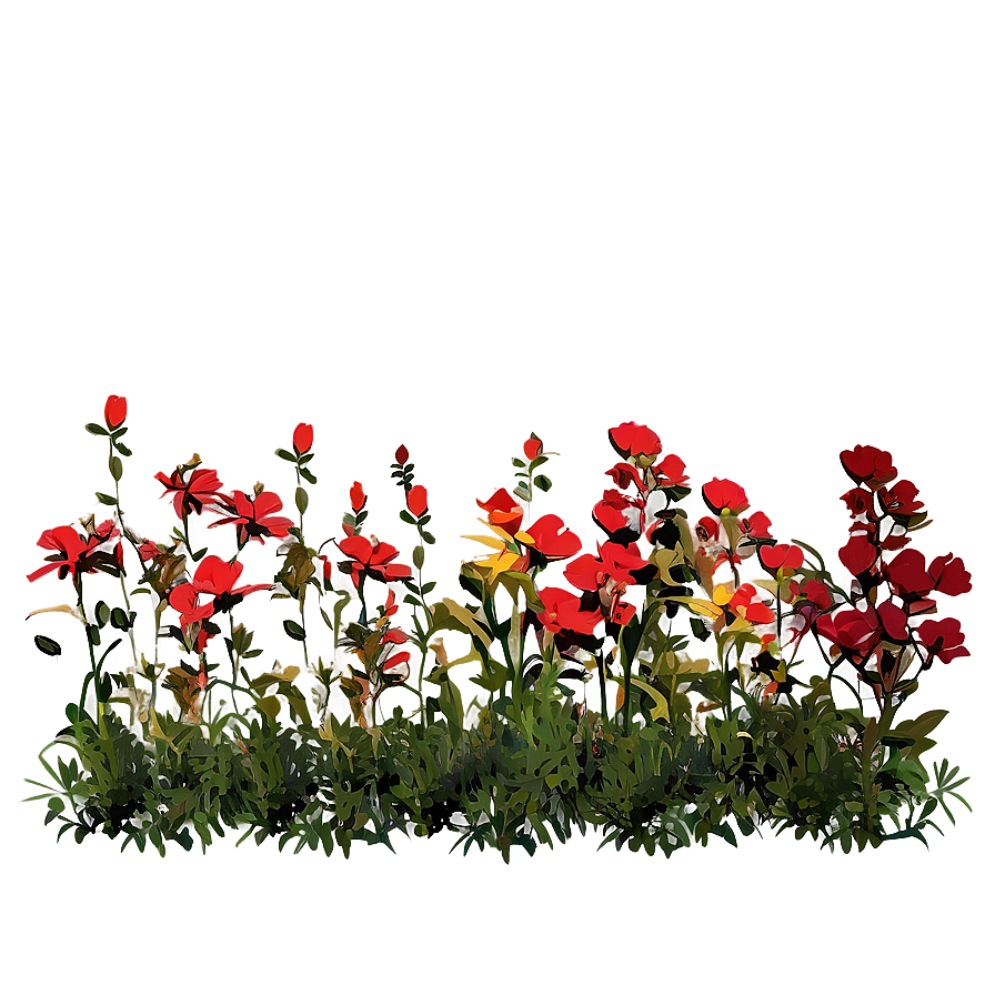 Wild Red Flowers Meadow Png Ijf24