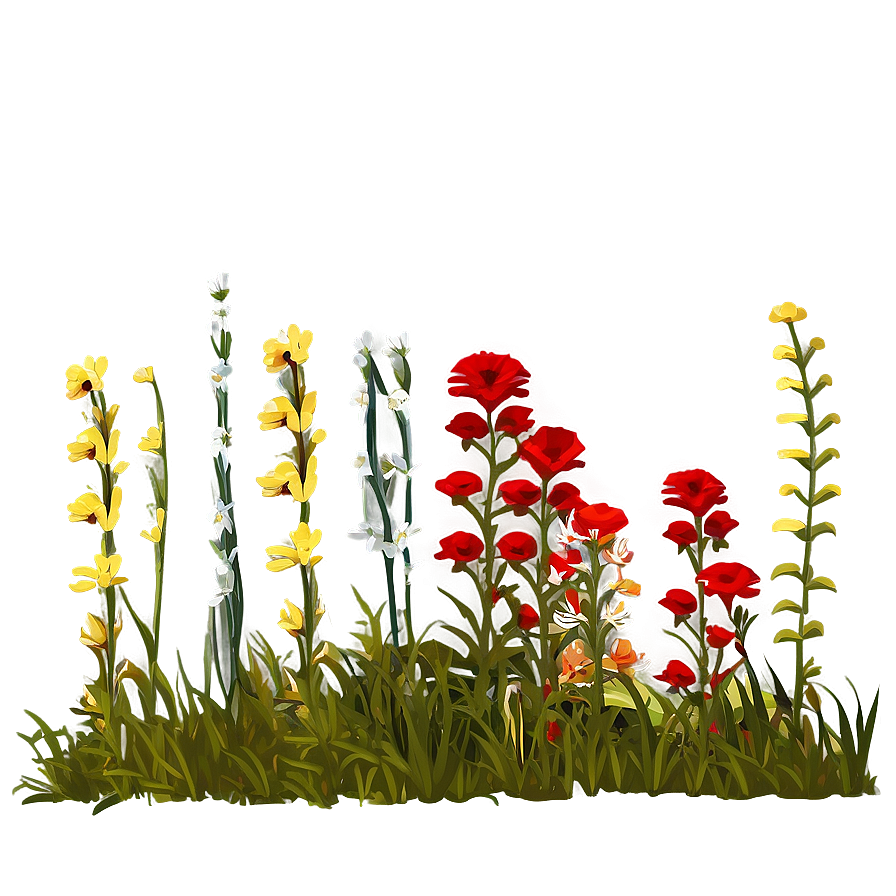 Wild Red Flowers Meadow Png Mhh