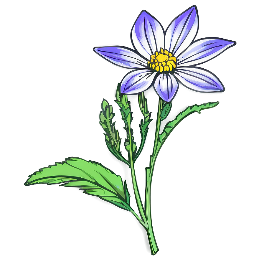 Wildflower Outline Sketch Png 05252024