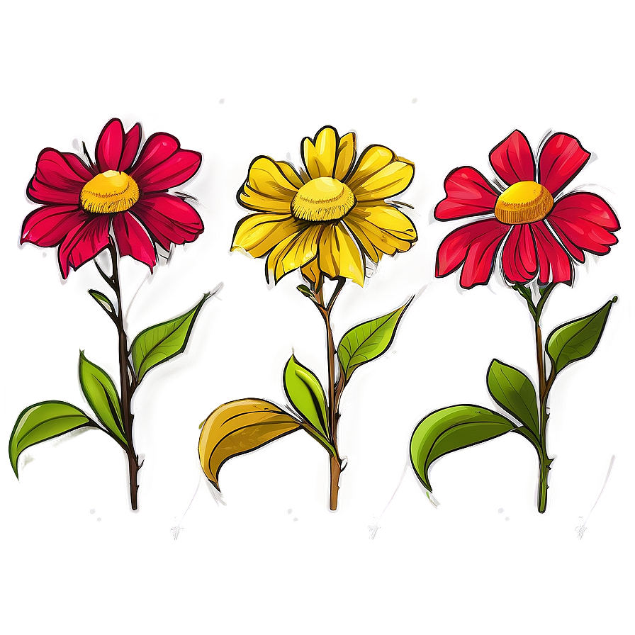 Wildflower Sketch Pattern Png Can79