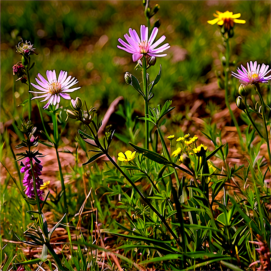 Wildflowers On Hillside Png Qme