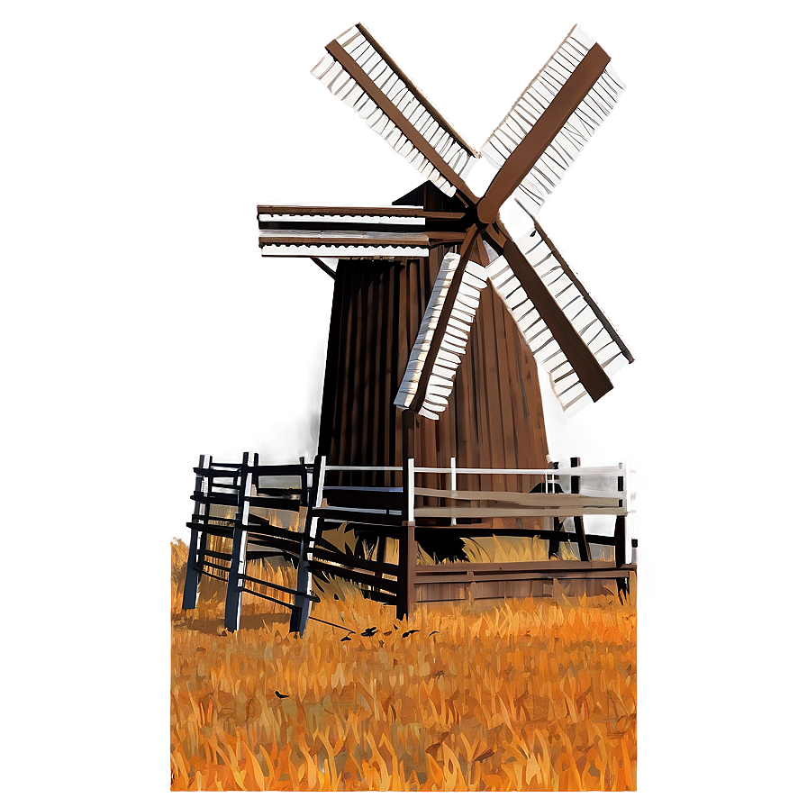 Windmill In Autumn Png Deu