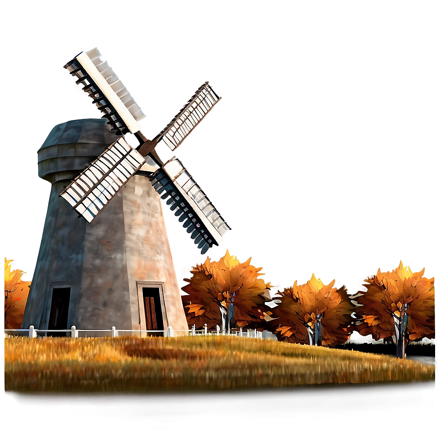 Windmill In Autumn Png Wpp19