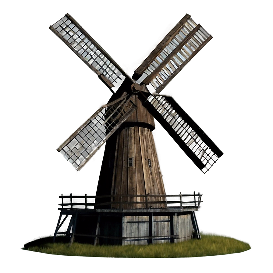 Windmill In Vintage Style Png Avp68