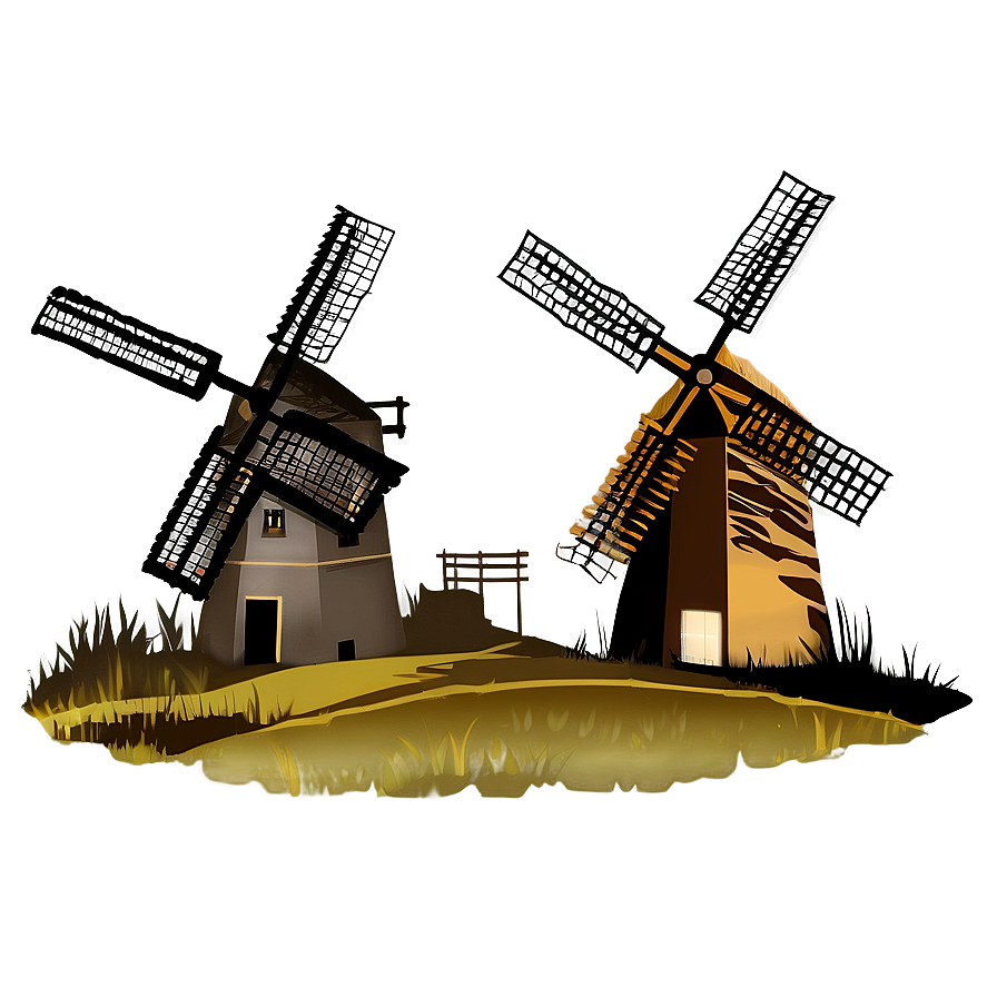Windmill Silhouette Png Dnq