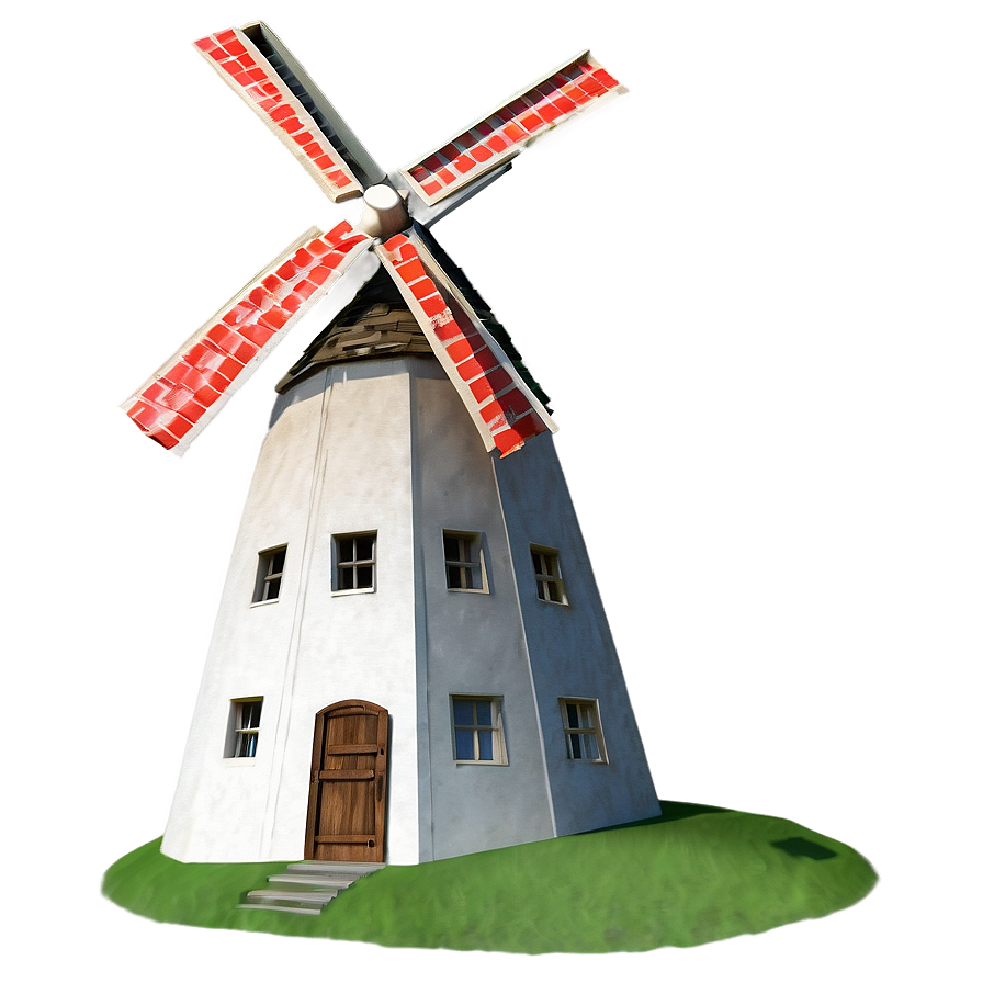 Windmill With Flag Waving Png Htc