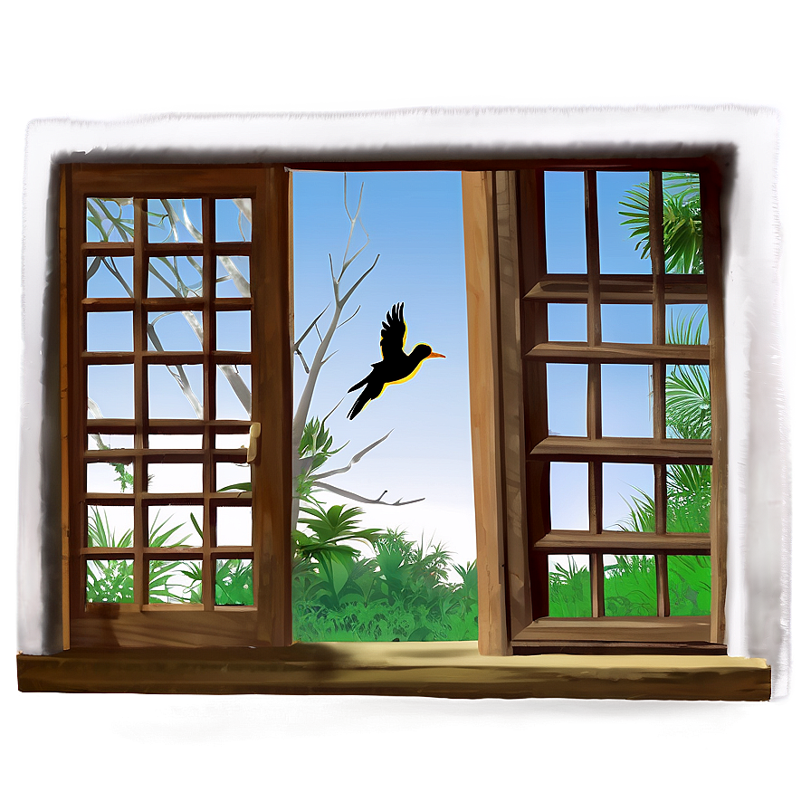 Window With Birds Flying Png Ivl