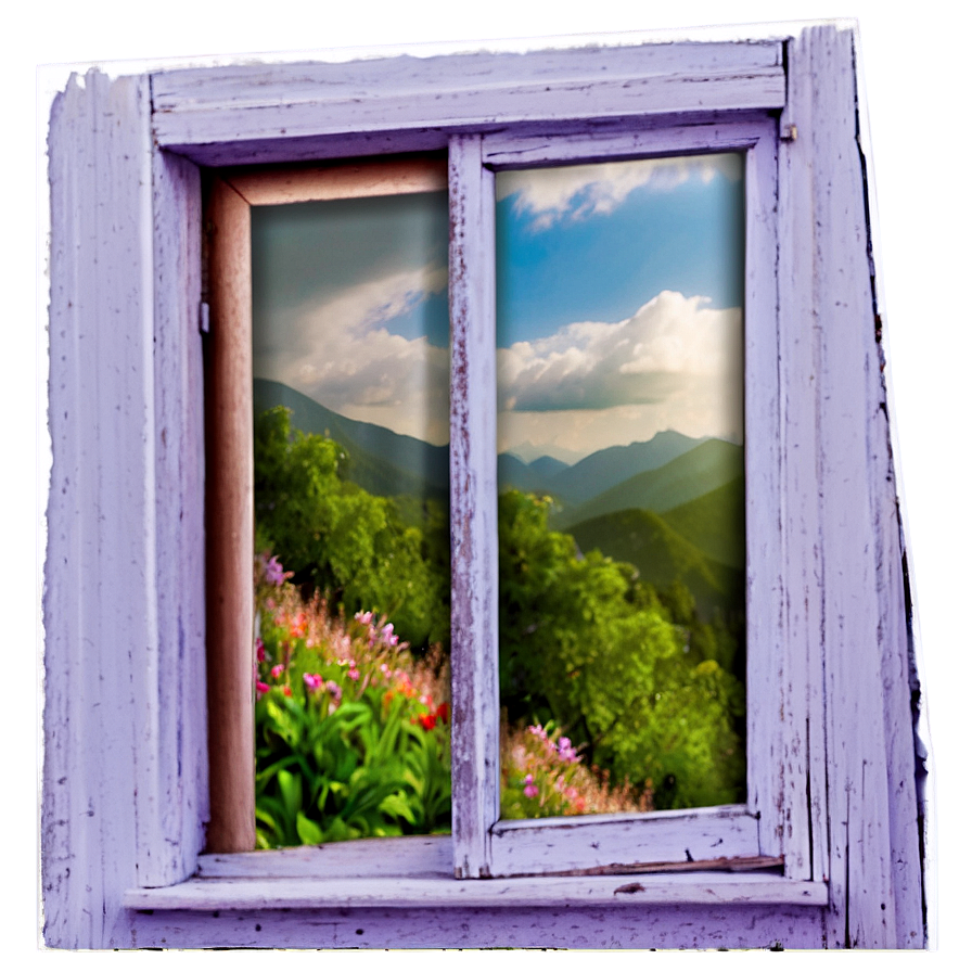 Window With Mountain View Png 58