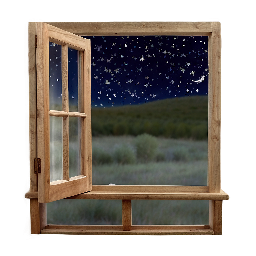 Window With Stary Night Png 05042024