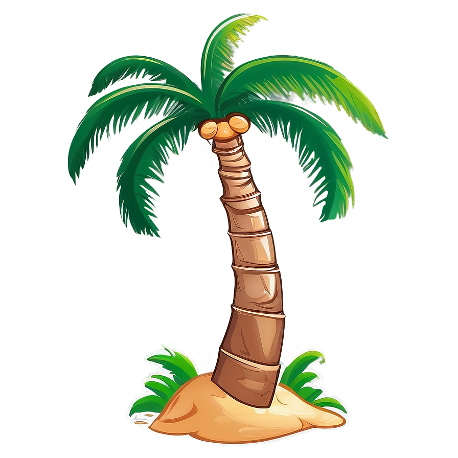 Windy Cartoon Palm Tree Png 06212024