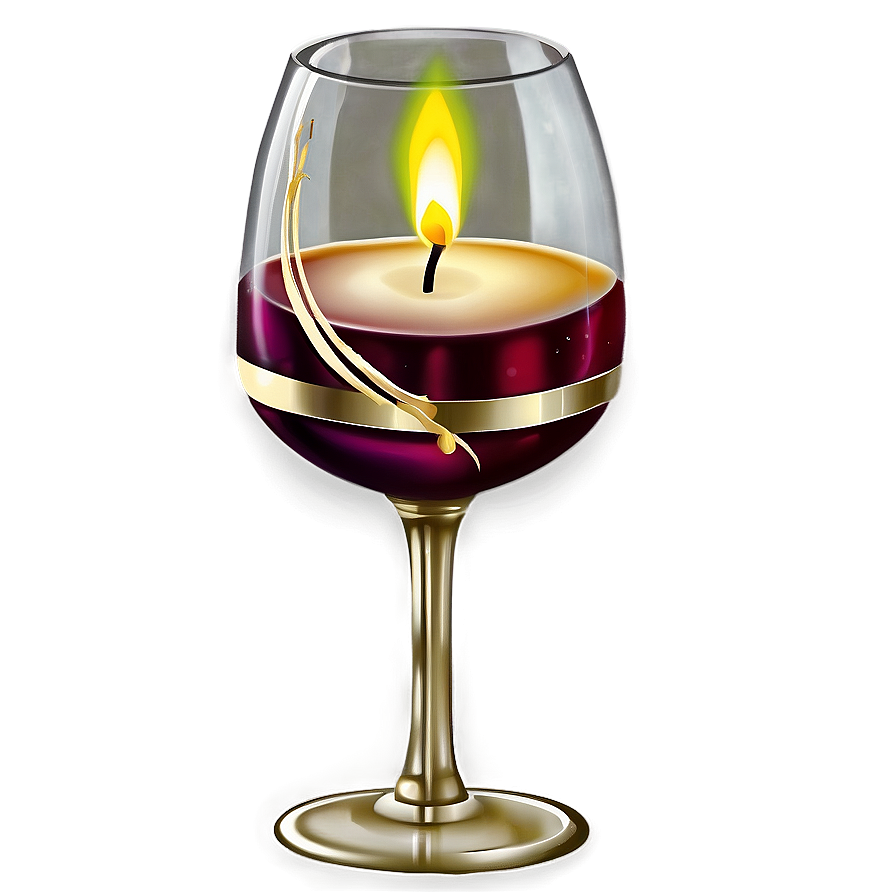 Wine Glass With Candle Png Ccx31