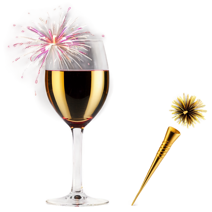 Wine Glass With Fireworks Png Ofk43