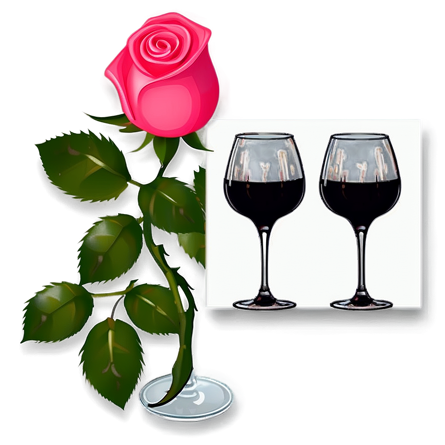 Wine Glass With Rose Png Xfo55