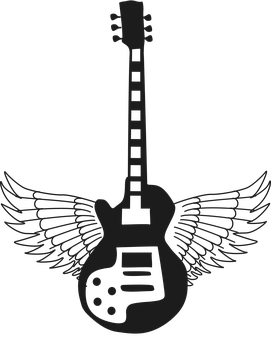 Winged Guitar Silhouette