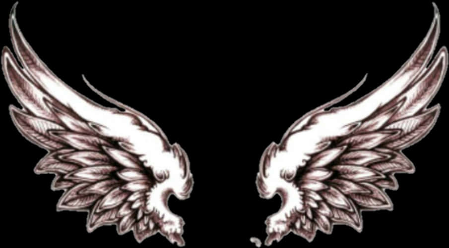 Winged Symmetry Tattoo Design