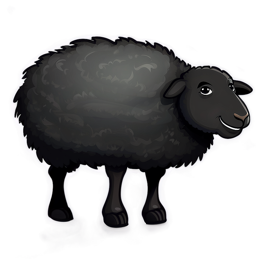 Winking Black Sheep Cartoon Png 37