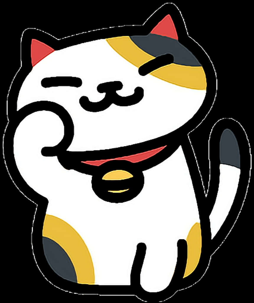 Winking Lucky Cat Sticker