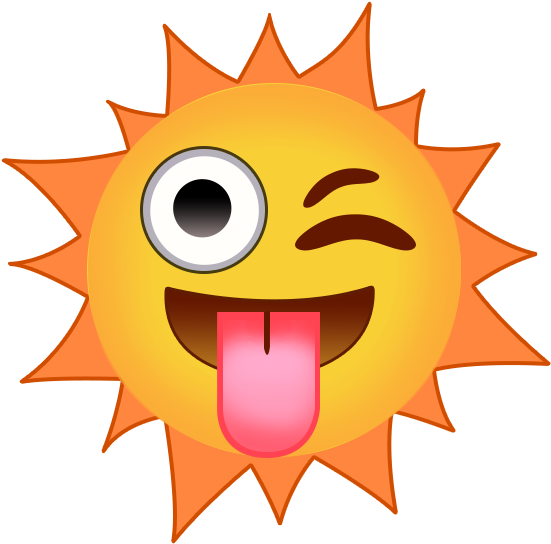 Winking Sun Emoji Summer Vibes