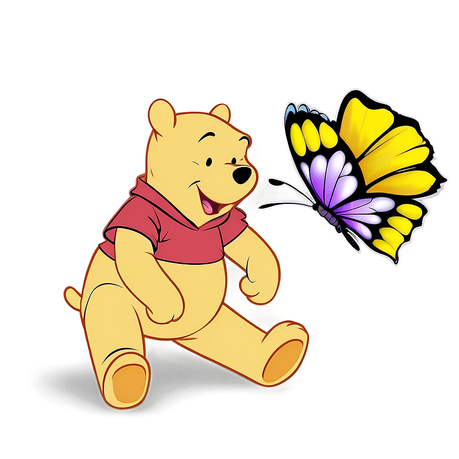 Winnie The Pooh And Butterfly Png Jqh15