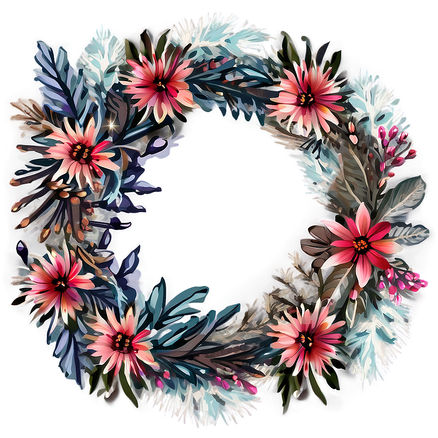 Winter Boho Flowers Png 3