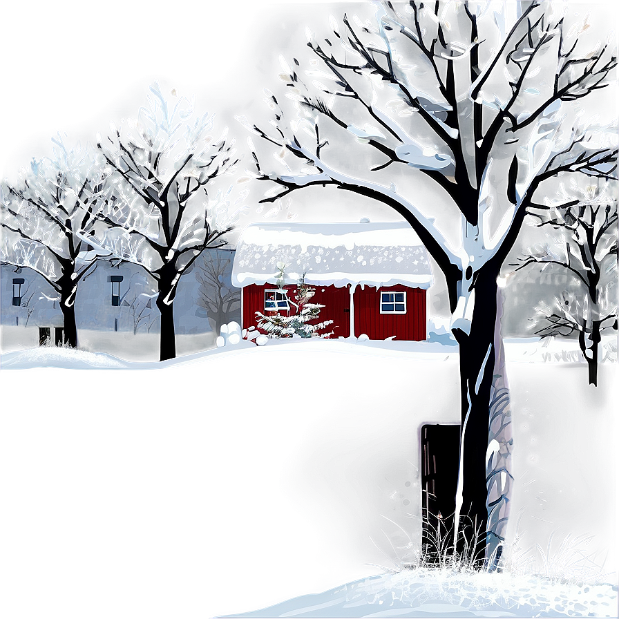 Winter Christmas Eve Snow Scene Png Myd5