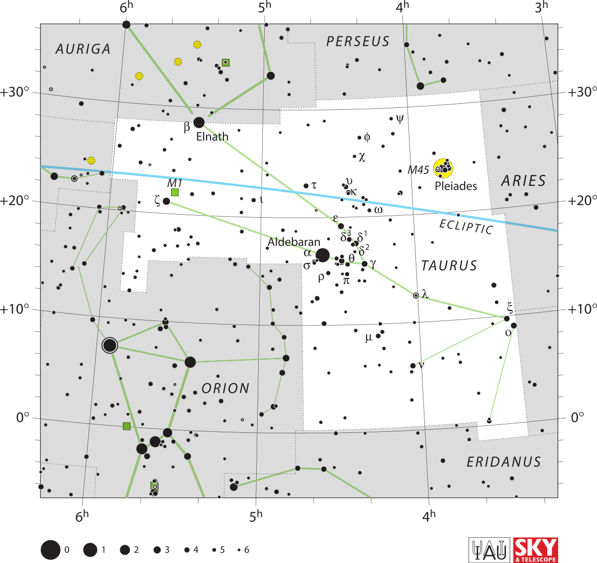 Winter Constellations Star Map