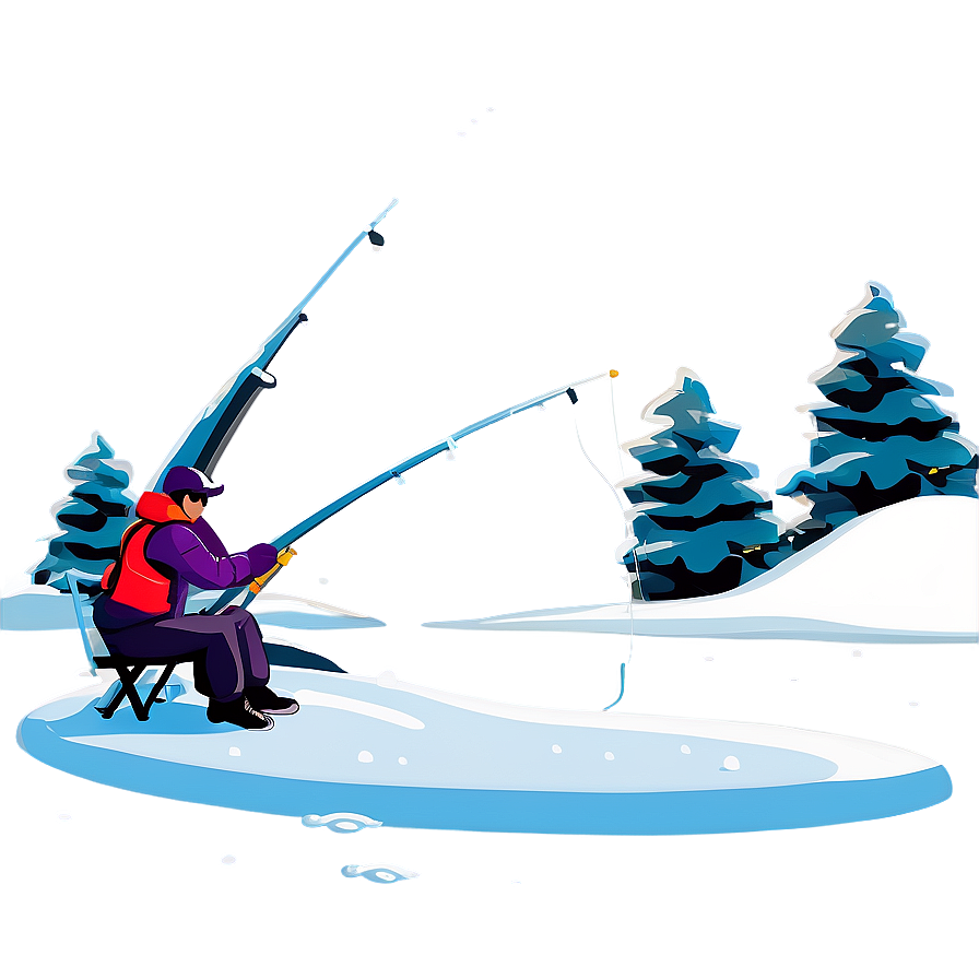 Winter Fishing Scene Png Qjt55