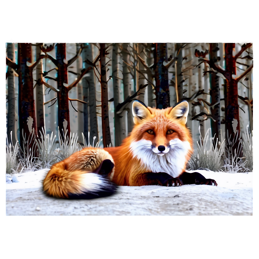 Winter Fox Scene Png 05062024