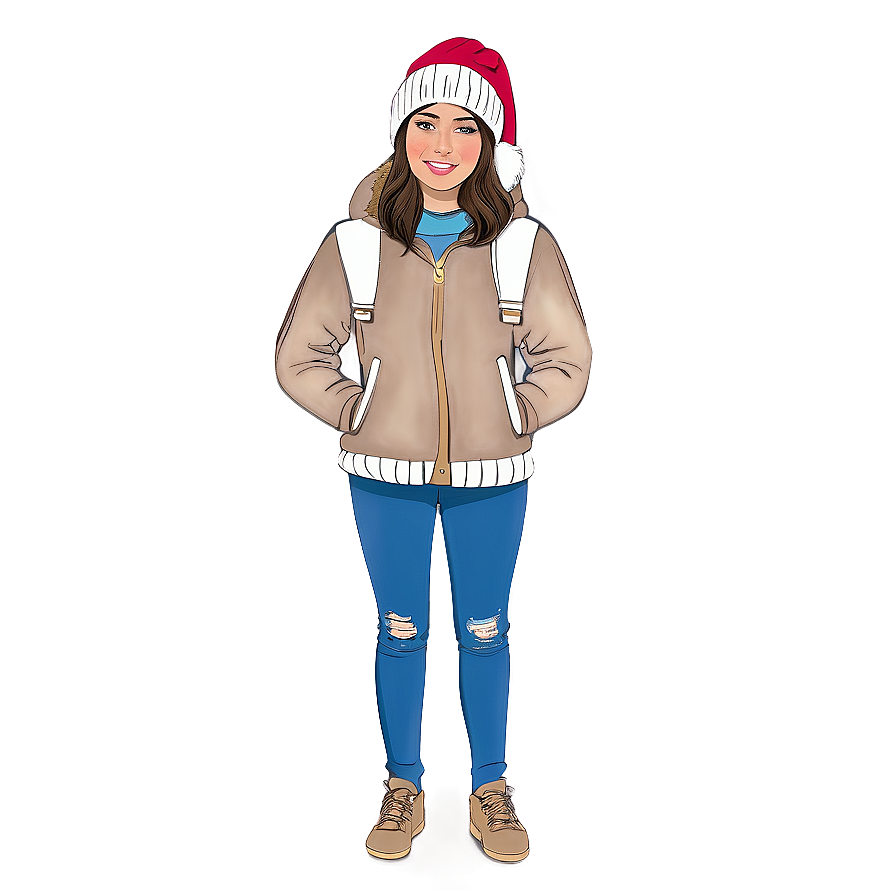 Winter Girl With Brown Hair Png 05252024