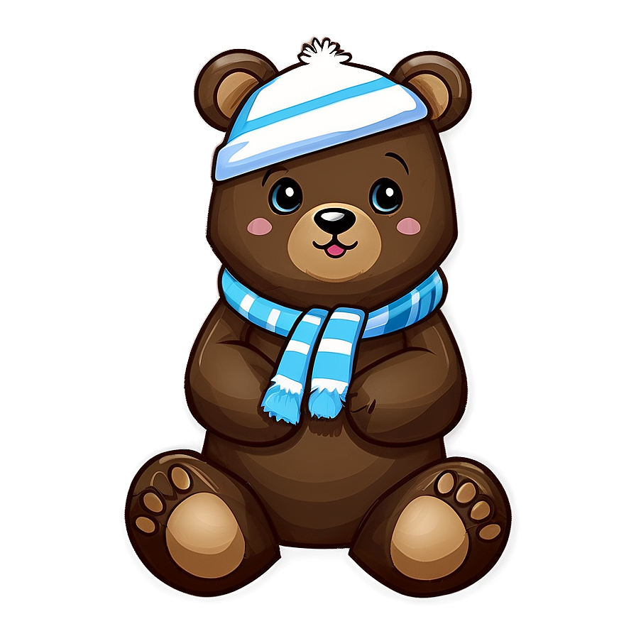 Winter Kawaii Bear Png Mdl18