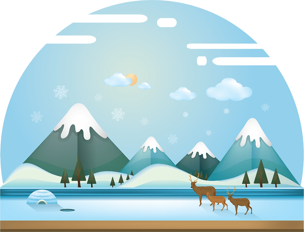 Winter Landscapewith Wildlife