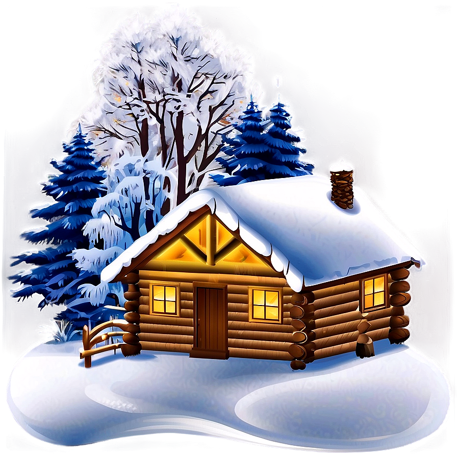 Winter Log Cabin Scene Png 84