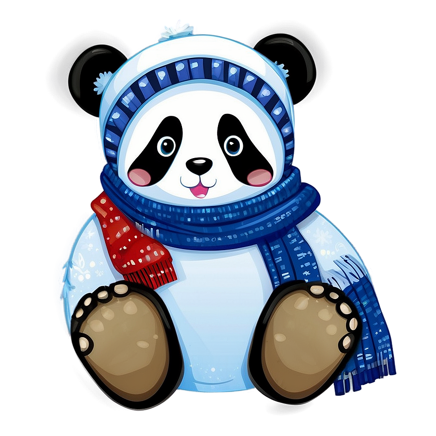 Winter Panda With Scarf Png 05062024