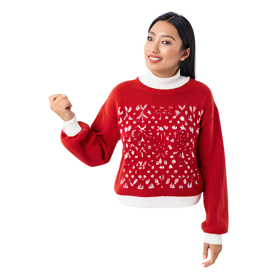 Winter Red Sweater Png Rot81