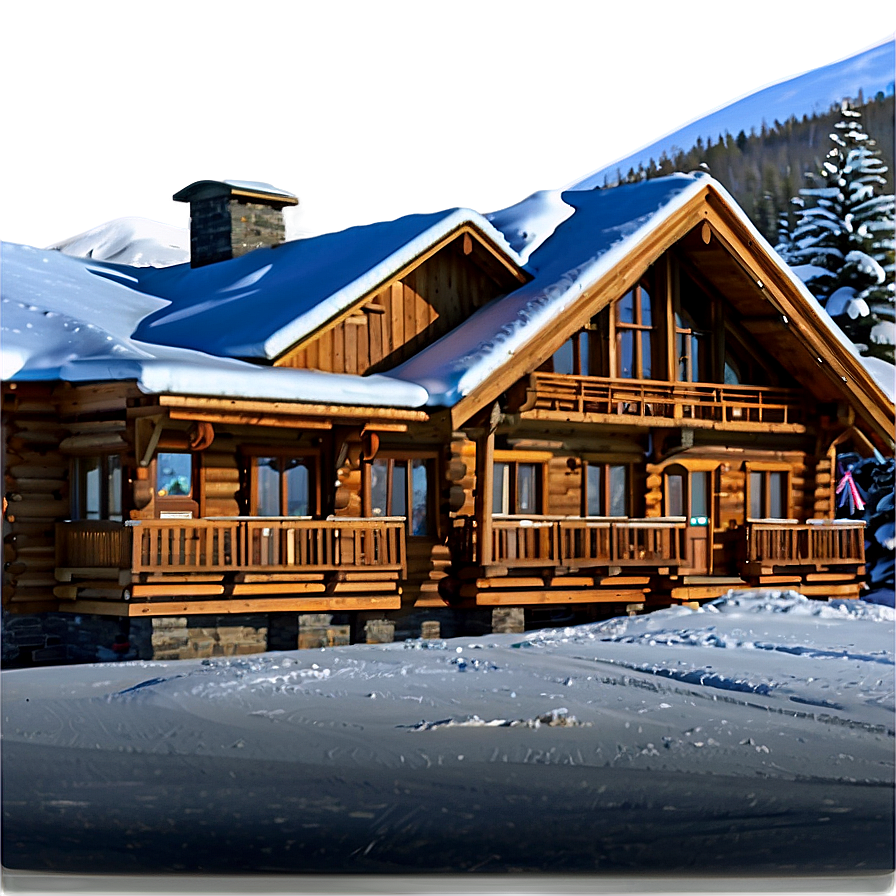 Winter Ski Lodge Scene Png Vgn