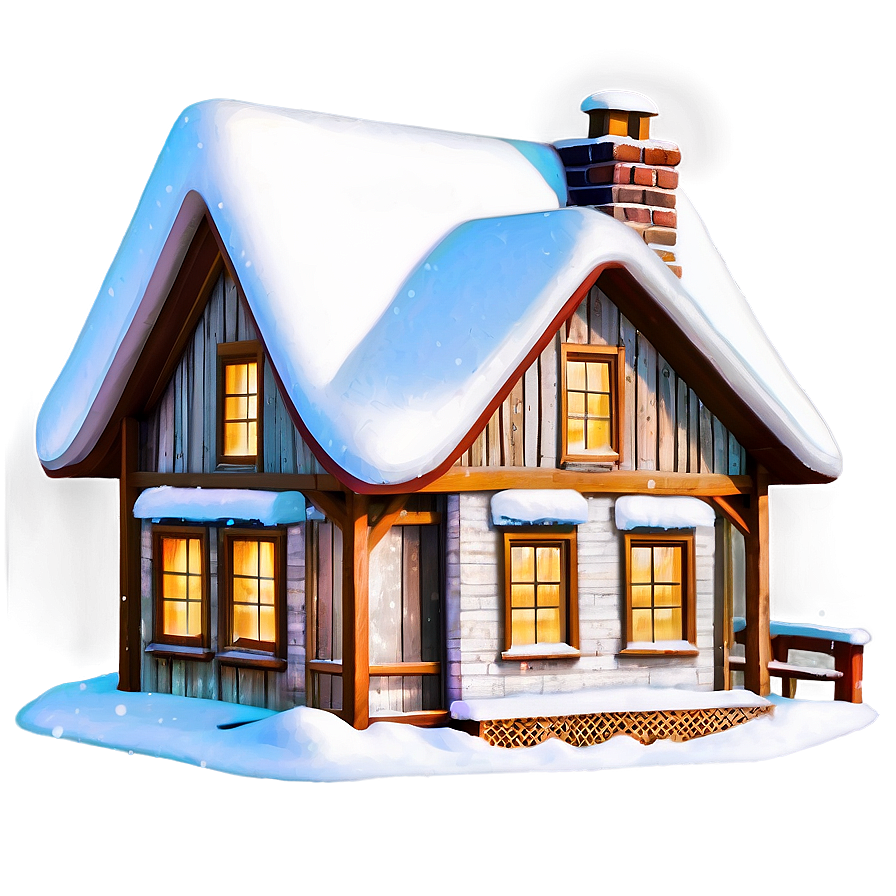 Winter Snow Cottage Png Ink97