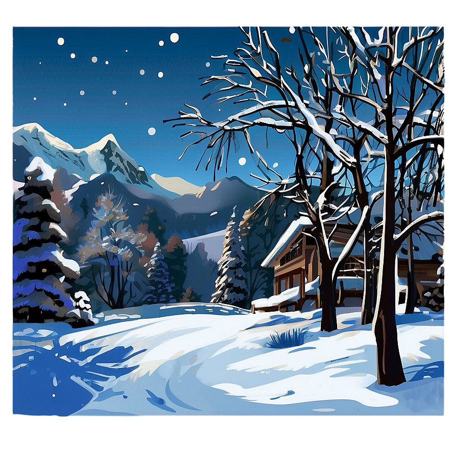 Winter Snow Scene Photo Png Xnw93