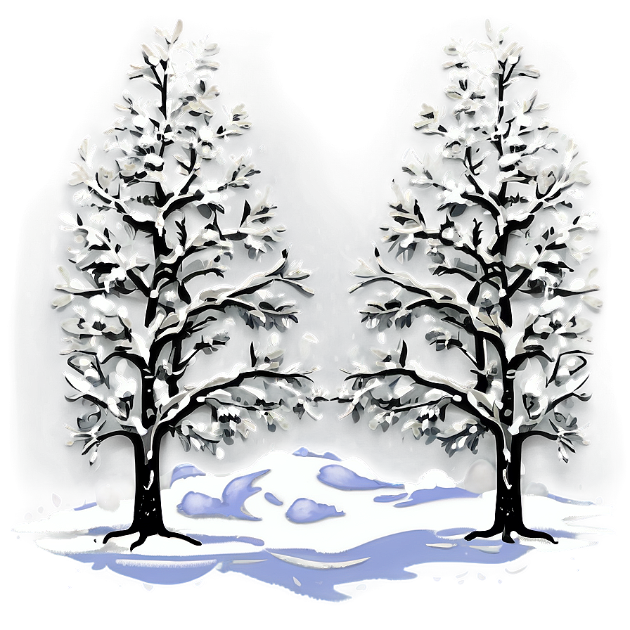 Winter Tree Illustration Png 06122024