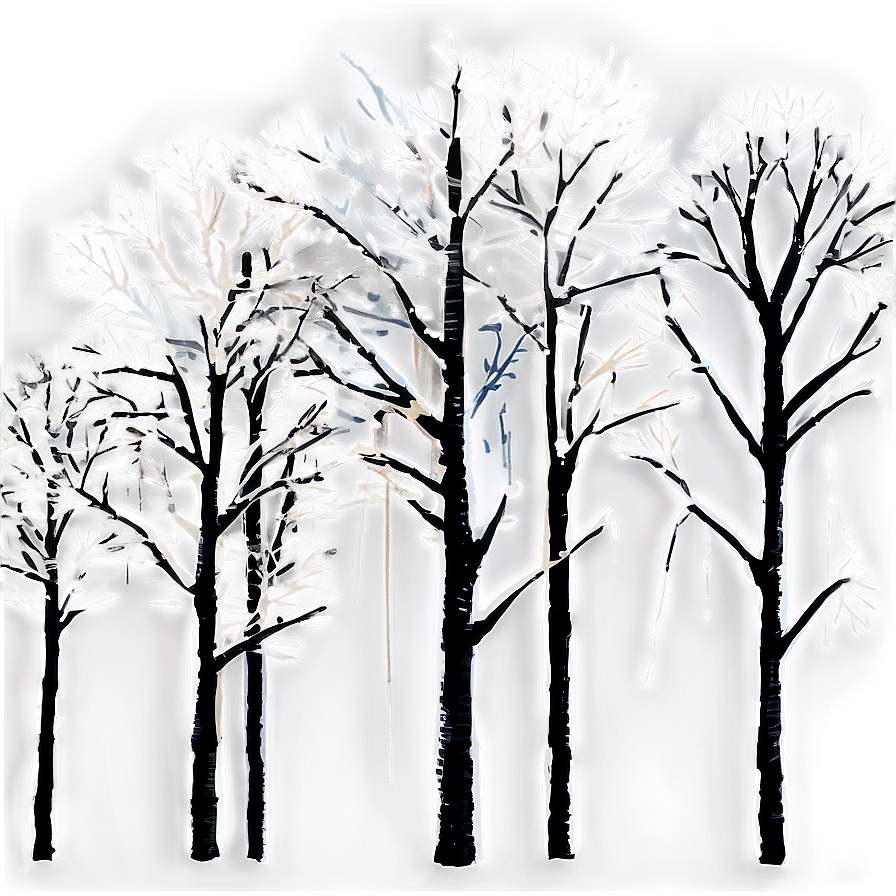 Winter Trees With Birds Png 06292024