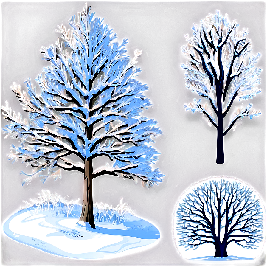 Wintery Snow Trees Png 37