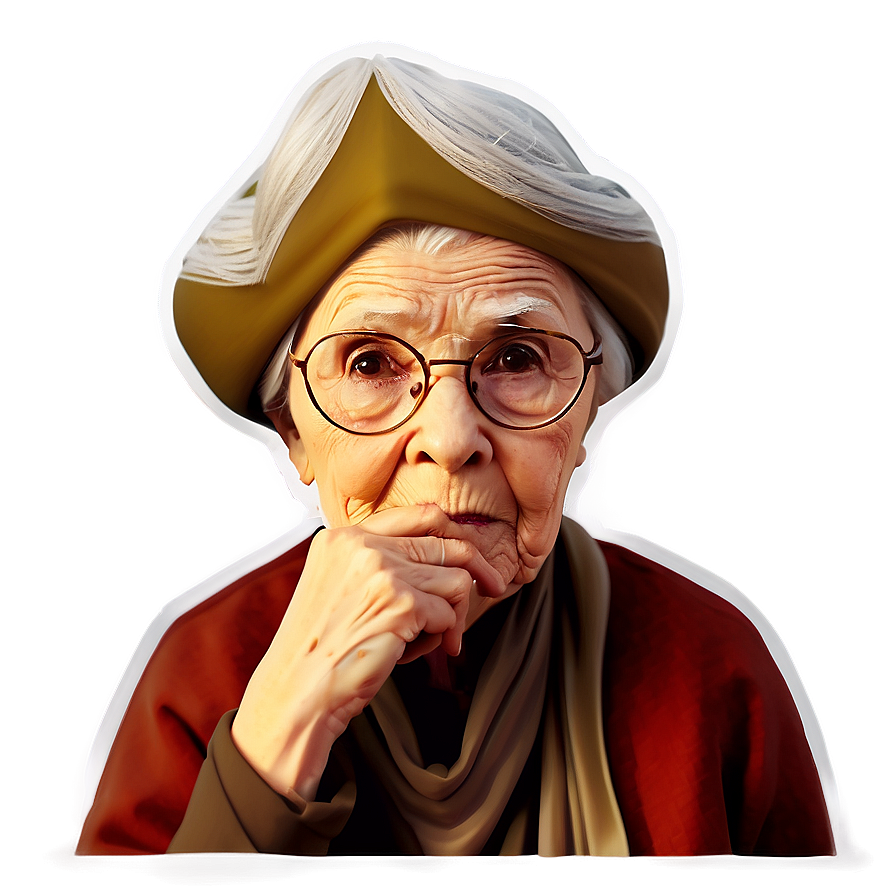 Wise Old Woman Illustration Png 06202024