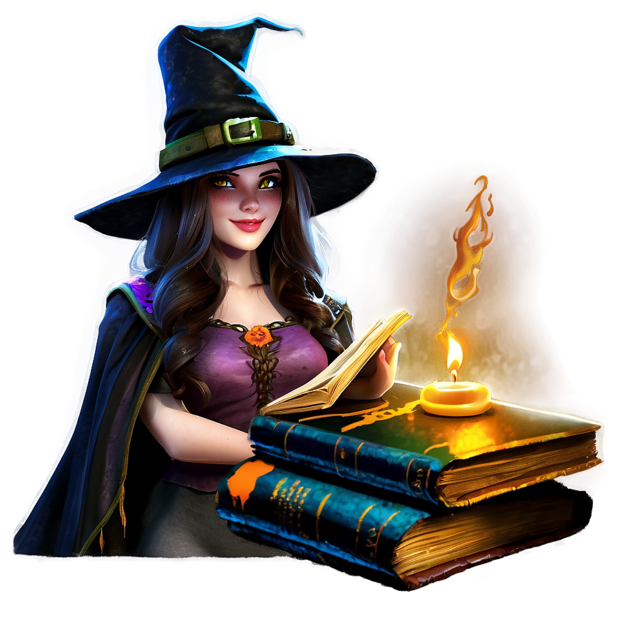 Witch And Spellbook Png Mkc95