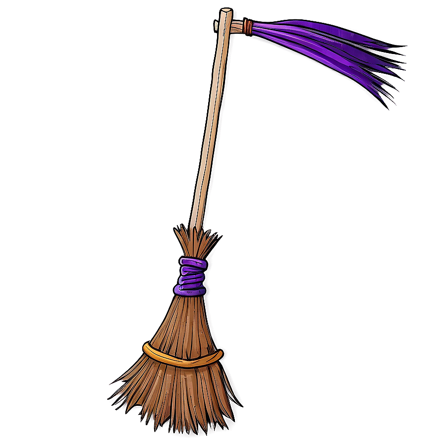 Witch Broom Halloween Decor Png 06292024