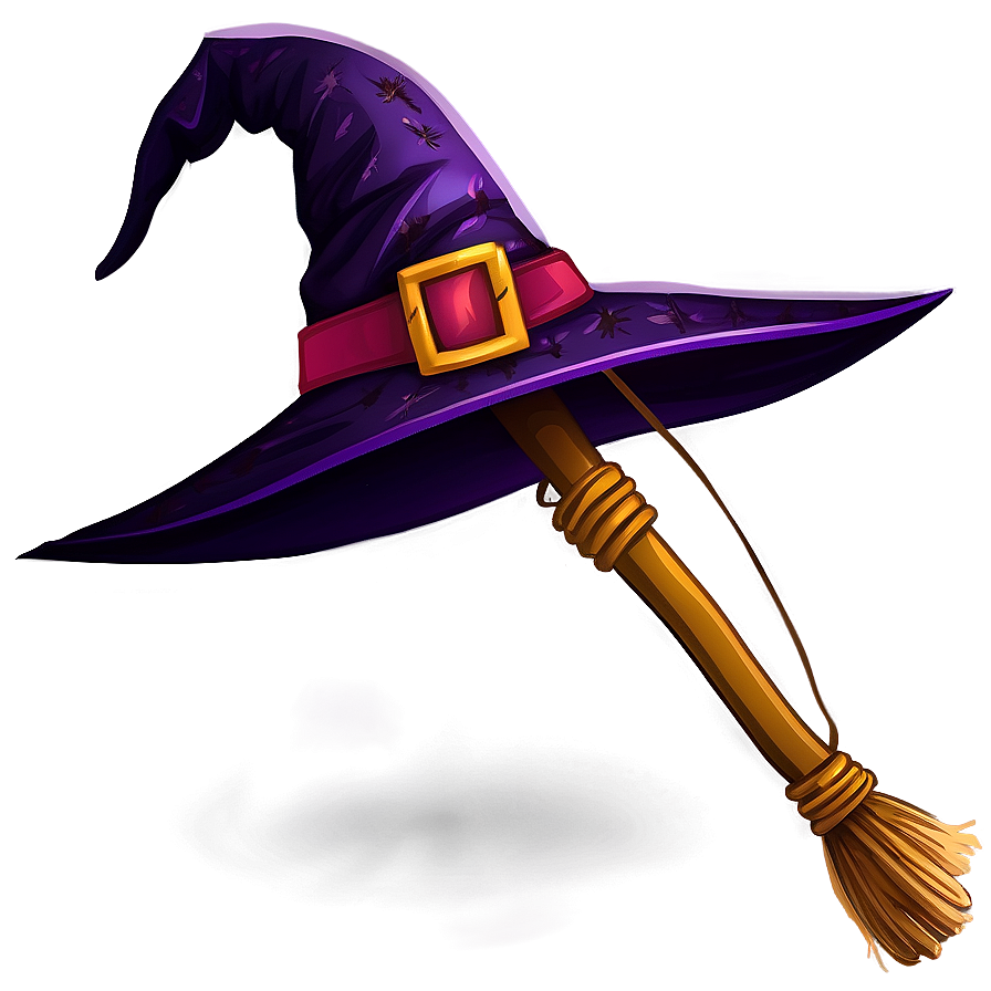 Witch Hat And Broom Png Tfr13