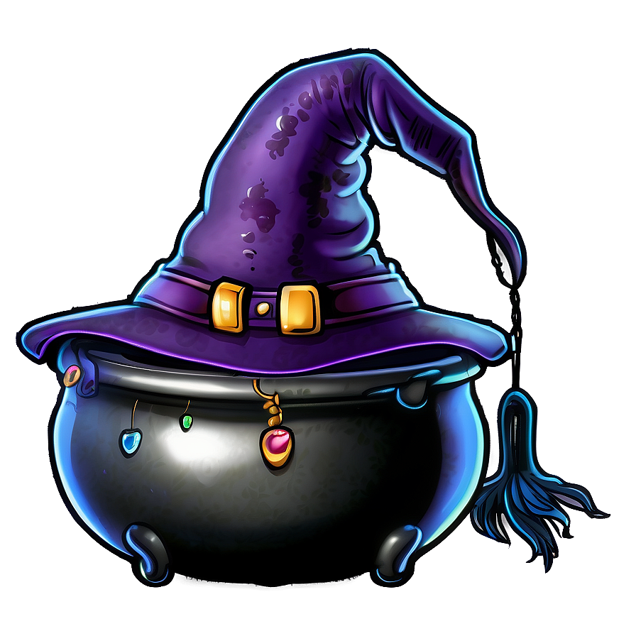 Witch Hat And Cauldron Png Teh39