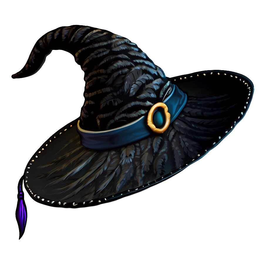 Witch Hat With Feathers Png 06292024