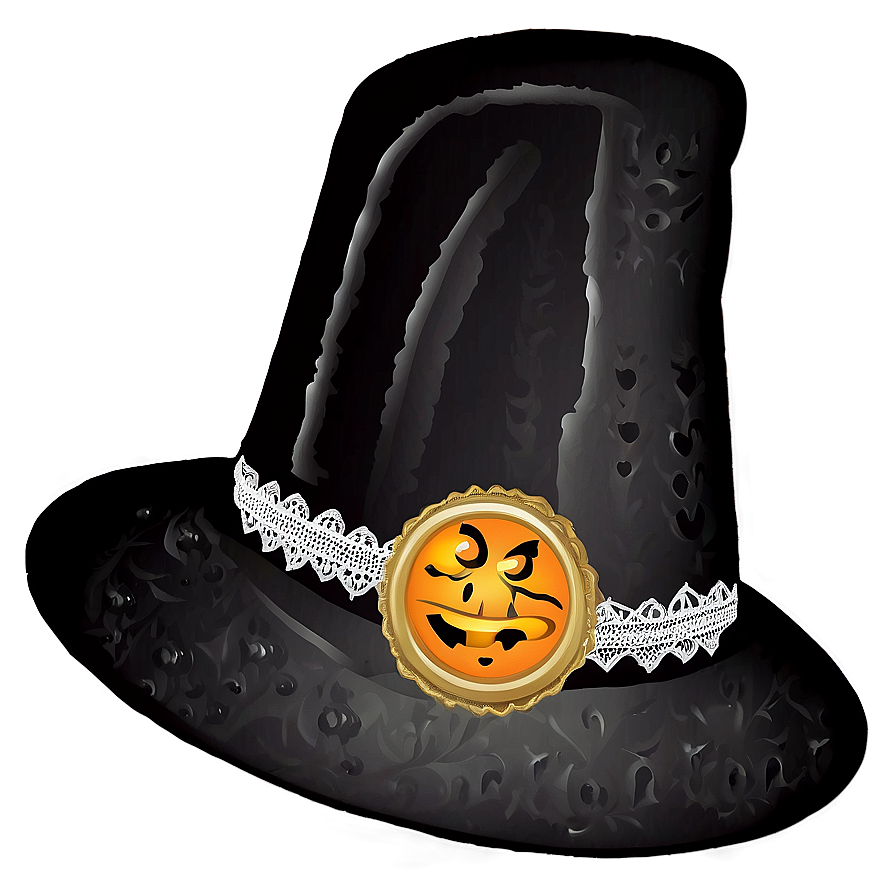 Witch Hat With Lace Png 06292024