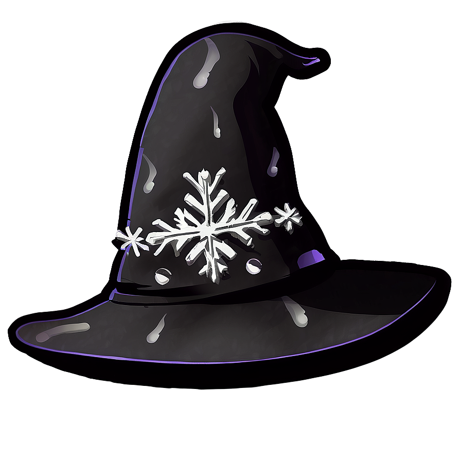 Witch Hat With Snowflakes Png Hdj74